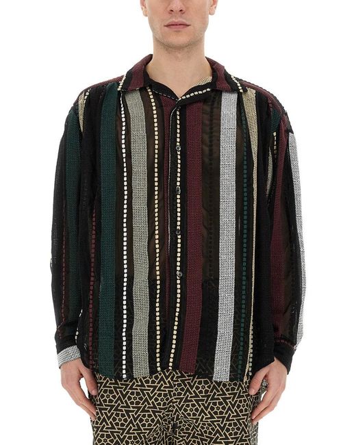 A.I.E. Black Chiffon Shirt for men