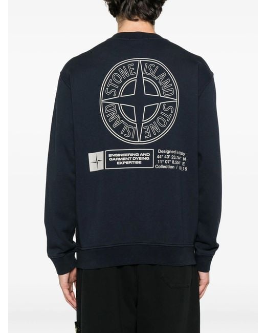 Stone Island Blue 'Cotton' Sweatshirt for men