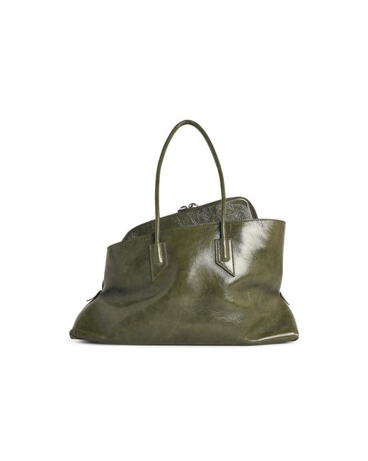 The Attico Green Medium 'La Passeggiata' Leather Bag