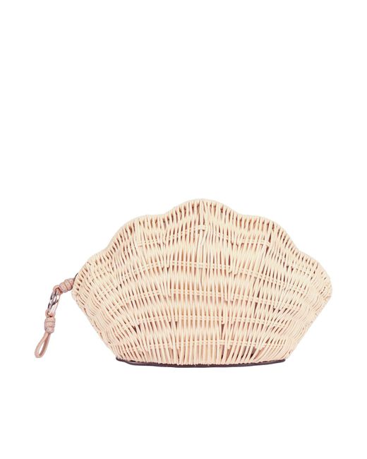 Michael Kors Natural Sm Shell Clutch
