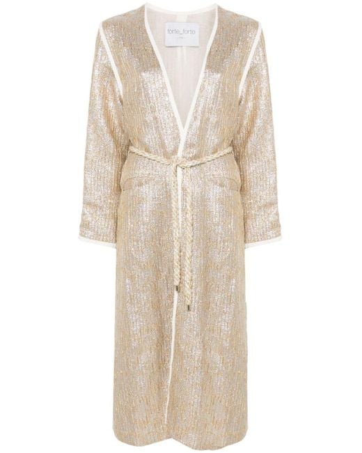 Forte_forte Natural Lurex Long Coat