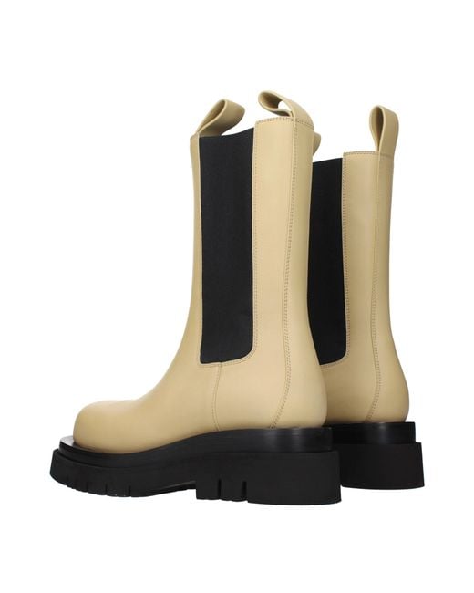 Bottega Veneta Black Lug Ankle Boots /Sugar Cane Leather