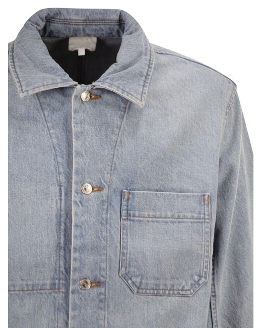 A.P.C. Gray Cotton Denim Jacket With Patch Pockets for men