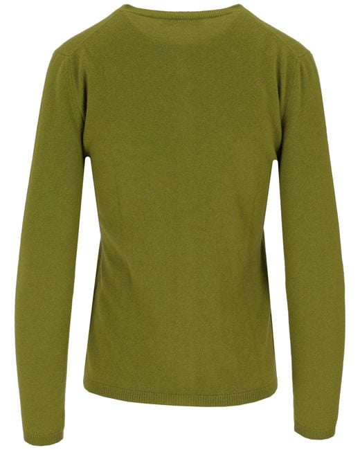 LA ROSE Green Cashmere Round Neck