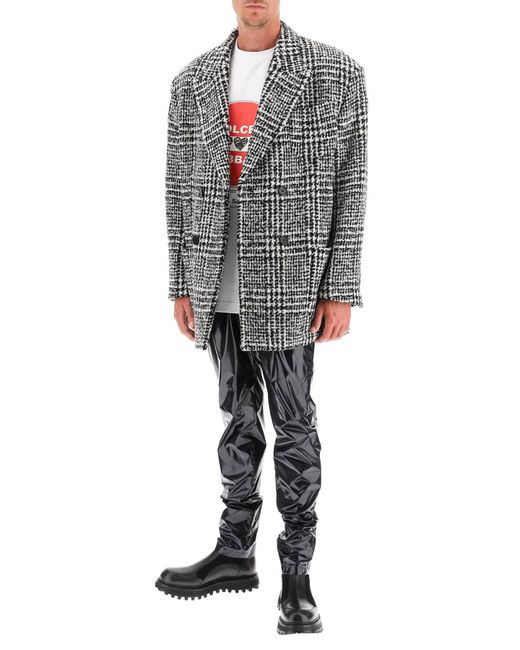 Veste en laine à poitrine double à carreaux Dolce & Gabbana pour homme en coloris Black