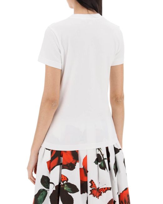 Shadow Rose T-shirt Alexander McQueen en coloris White