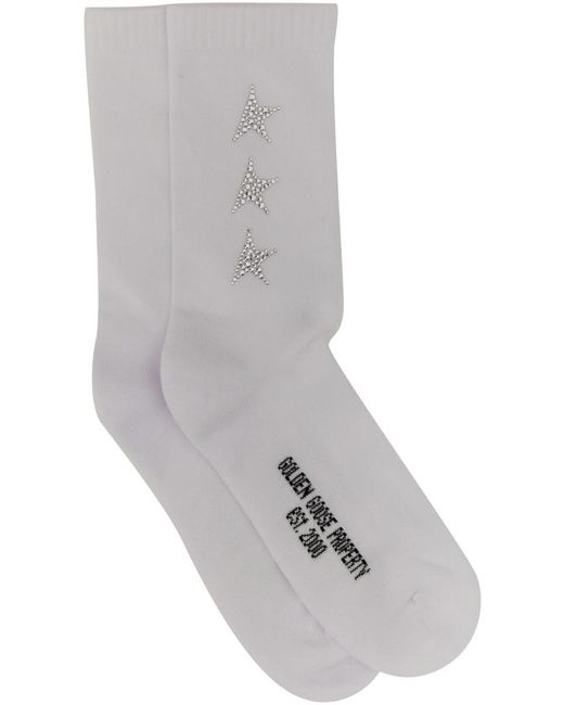 Golden Goose Deluxe Brand Gray Goldene Gänsesocken mit Logo