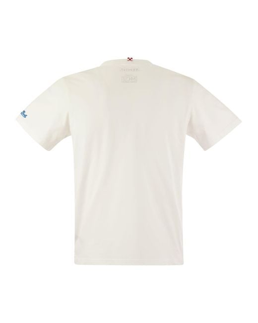 Mc2 Saint Barth Austin T -shirt Met Borduurwerk Op Limited Edition Van De Borst Algida in het White