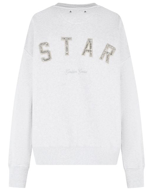 Golden Goose Deluxe Brand White 'Star' Melange Cotton Sweatshirt