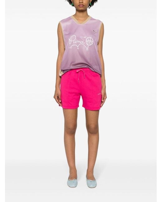 P.A.R.O.S.H. Pink Striped Jersey Shorts