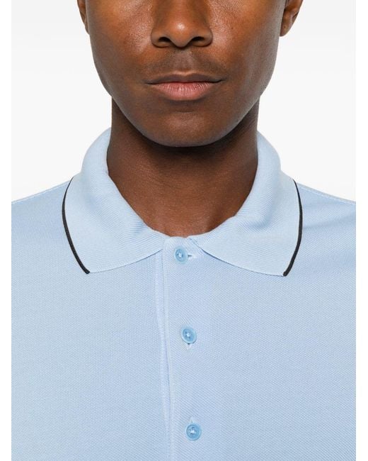 Tom Ford Blue Piquet Cotton Polo Shirt