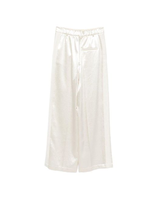 Alysi Glanzende Broek in het White