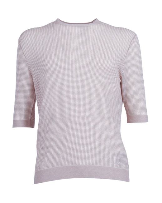 Ballantyne Purple Kurzarmpullover