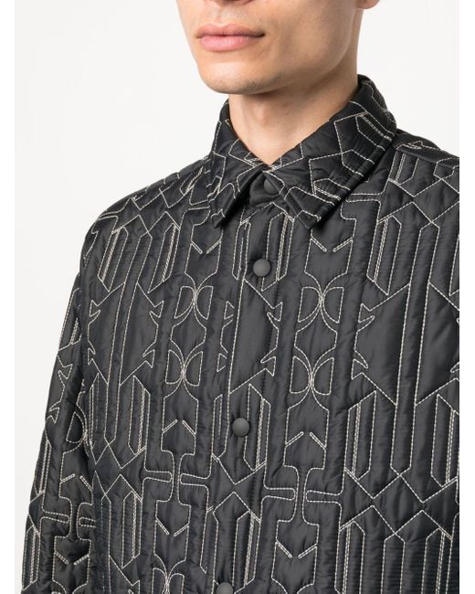Palm Angels Monogram Gewatteerd Overschot in het Black voor heren