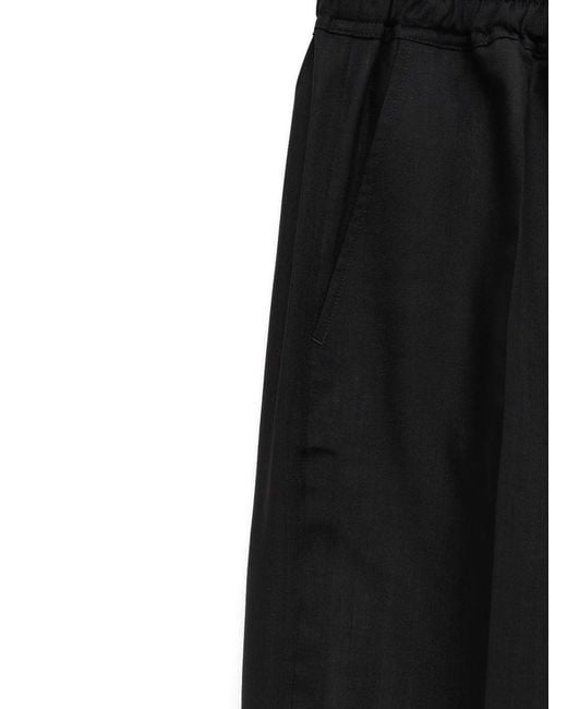 Rick Owens Black Drawstring Cotton Trousers