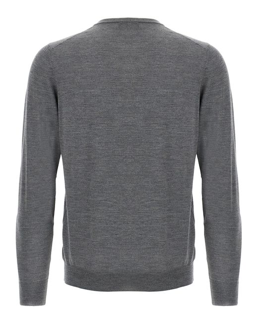 Barba Napoli Gray Wool And Silk Sweater