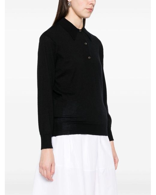 Prada Black Maglia Polo Maniche Lunghe