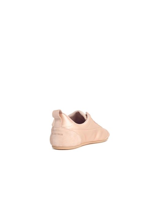 Jil Sander Pink Etage' Satin Sneakers With Rosã Suede Trim