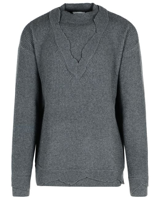 Laneus Gray Wool Blend Sweater