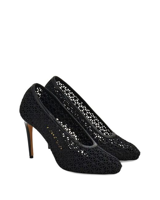 Ferragamo Black Macramé Pumps