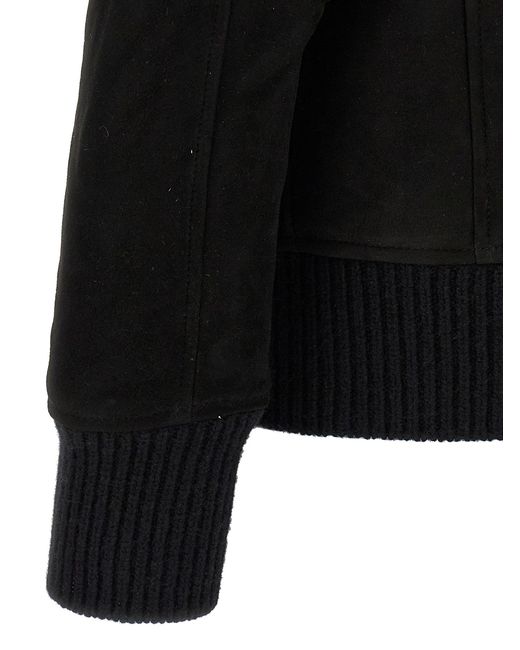 Giorgio Brato Sheepskin Bomber Jacket in het Black voor heren