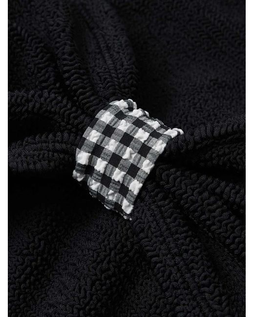 Hunza G Blue Schwarz check Jean Bikini