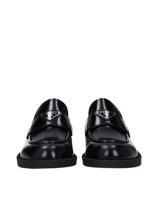 Prada Black Leather Loafers