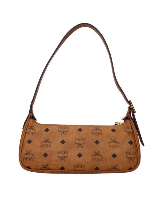 MCM Brown Borse A Spalla Donna Pelle Marrone/Cognac