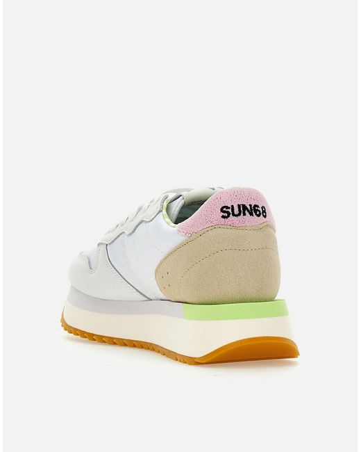 Sun 68 White Big Stargirl Spongee Logo Sneakers