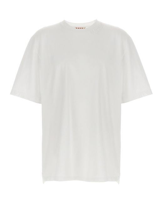 Marni Logo Patch T -shirt in het White voor heren