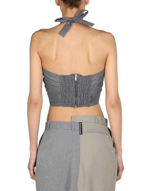 1/OFF Gray Top With Crossed Straps