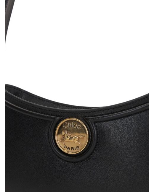 Chloé Black Horse Medal Leather Shoulder Bag
