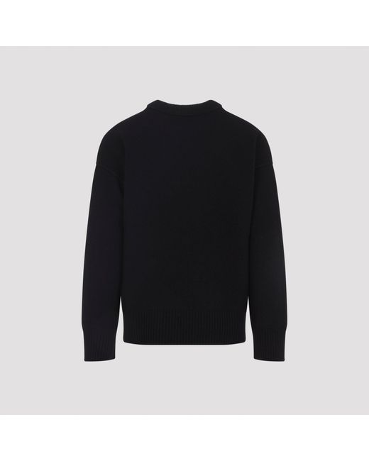 AMI Black Adc Crewneck Sweater for men