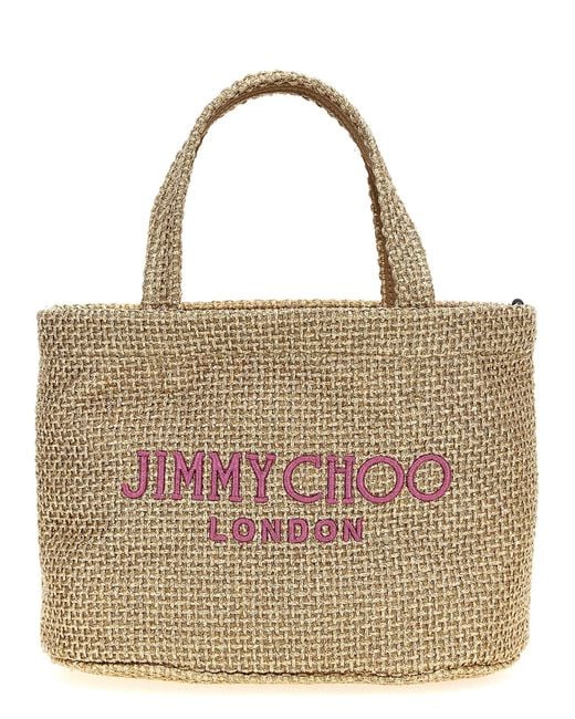 Jimmy Choo Brown 'Beach Tote E/W Mini' Handtasche