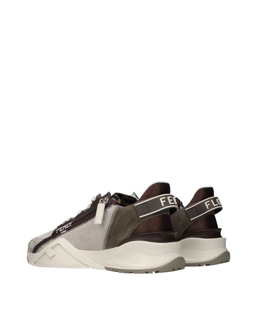 Fendi Gray Sneakers Flow Fabric for men