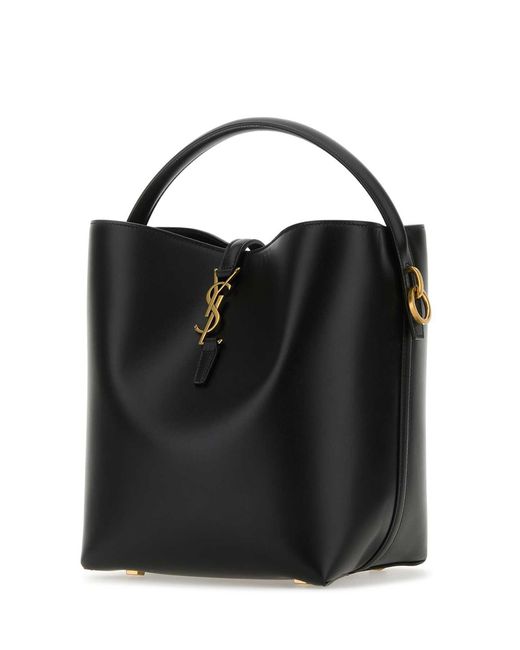 Saint Laurent Black Leather Le 37 Bucket Bag