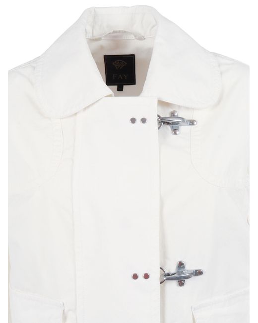 Fay White 3 Gangi Bomber Cotton Polyamide Jacket