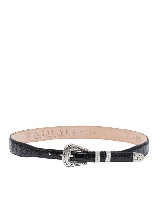 Adriano Meneghetti White Palladium Belts Black