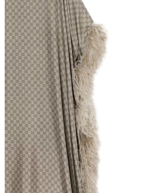 Gucci Natural Printed Silk Long Kaftan Dress
