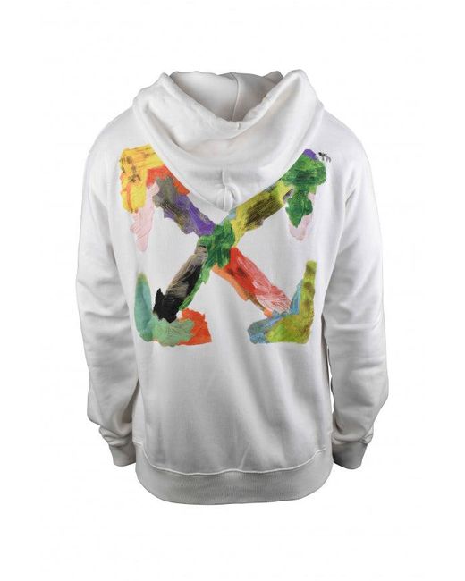 Off-White c/o Virgil Abloh Gray Cotton Sweatshirt With Drawstring Hood for men