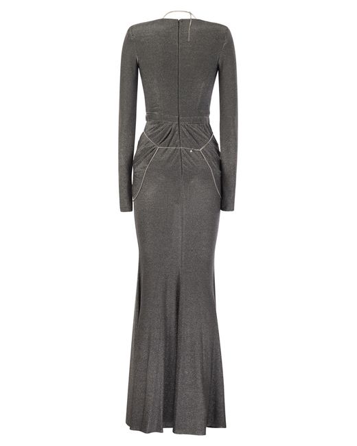 Elisabetta Franchi Gray Carpet Dress