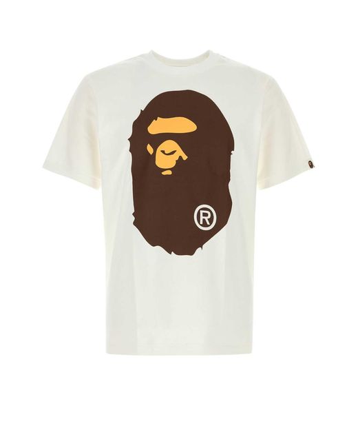 A Bathing Ape White Cotton Big Ape Head T Shirt