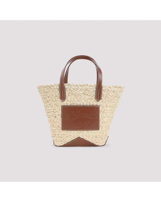 Lanvin Brown Catch Band Mini Basket Handbag