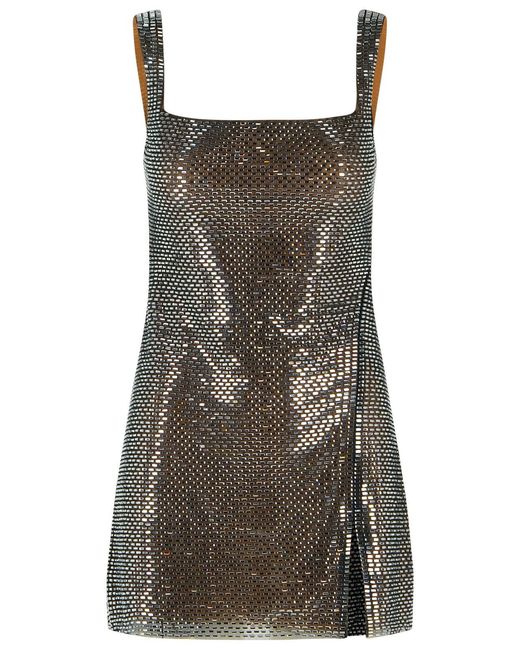 Robe en polyester gris 'Strass' Self-Portrait en coloris Multicolor