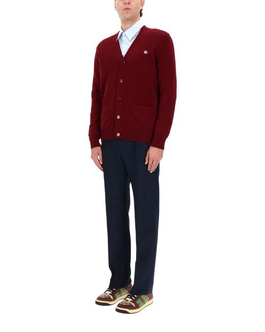 Gucci Red Cardigan With Logo for men