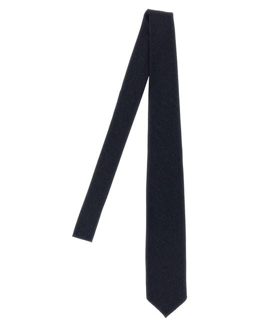 Barba Napoli Black Wool Tie for men