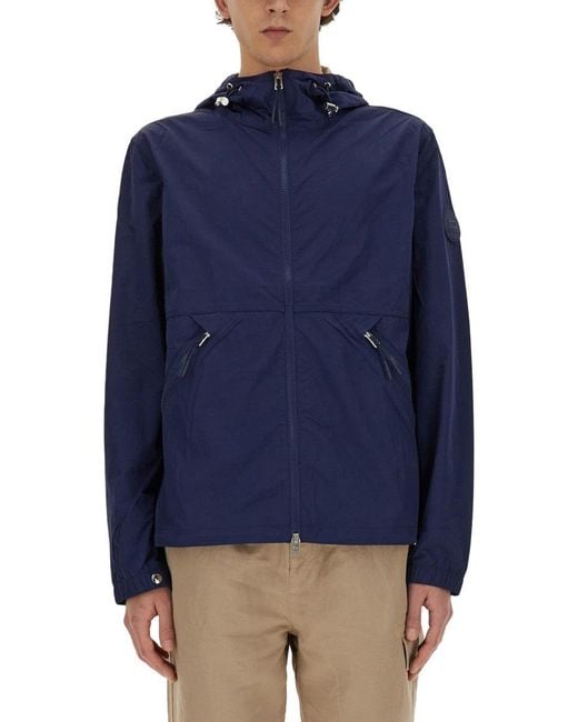 Woolrich Blue Nylon Jacket for men