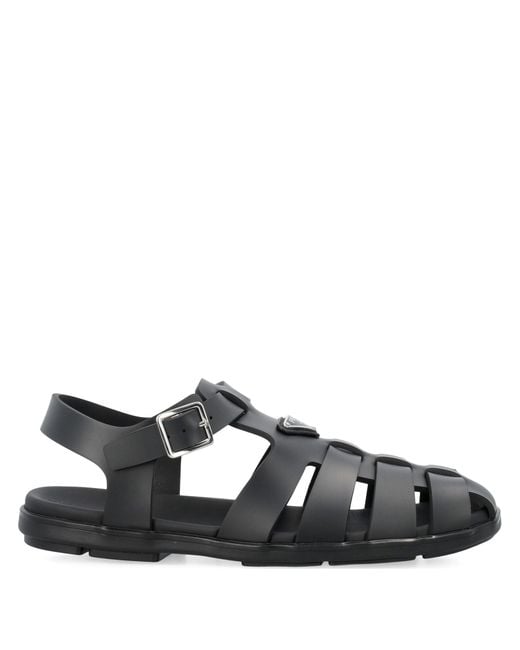 Prada Black Cage Fisherman Sandals
