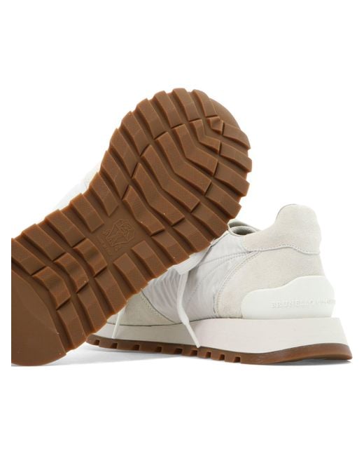 Brunello Cucinelli Sneakers Met Kostbare Teen in het White