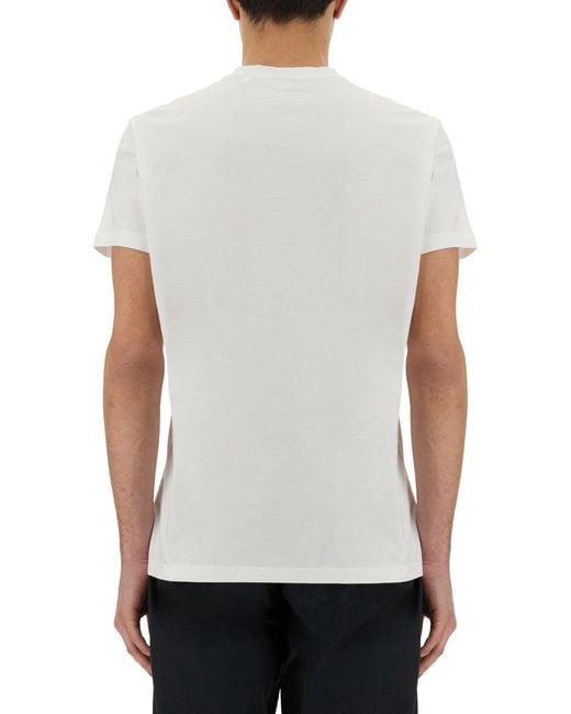 Aspesi White Graphic Crew Neck T-Shirt for men